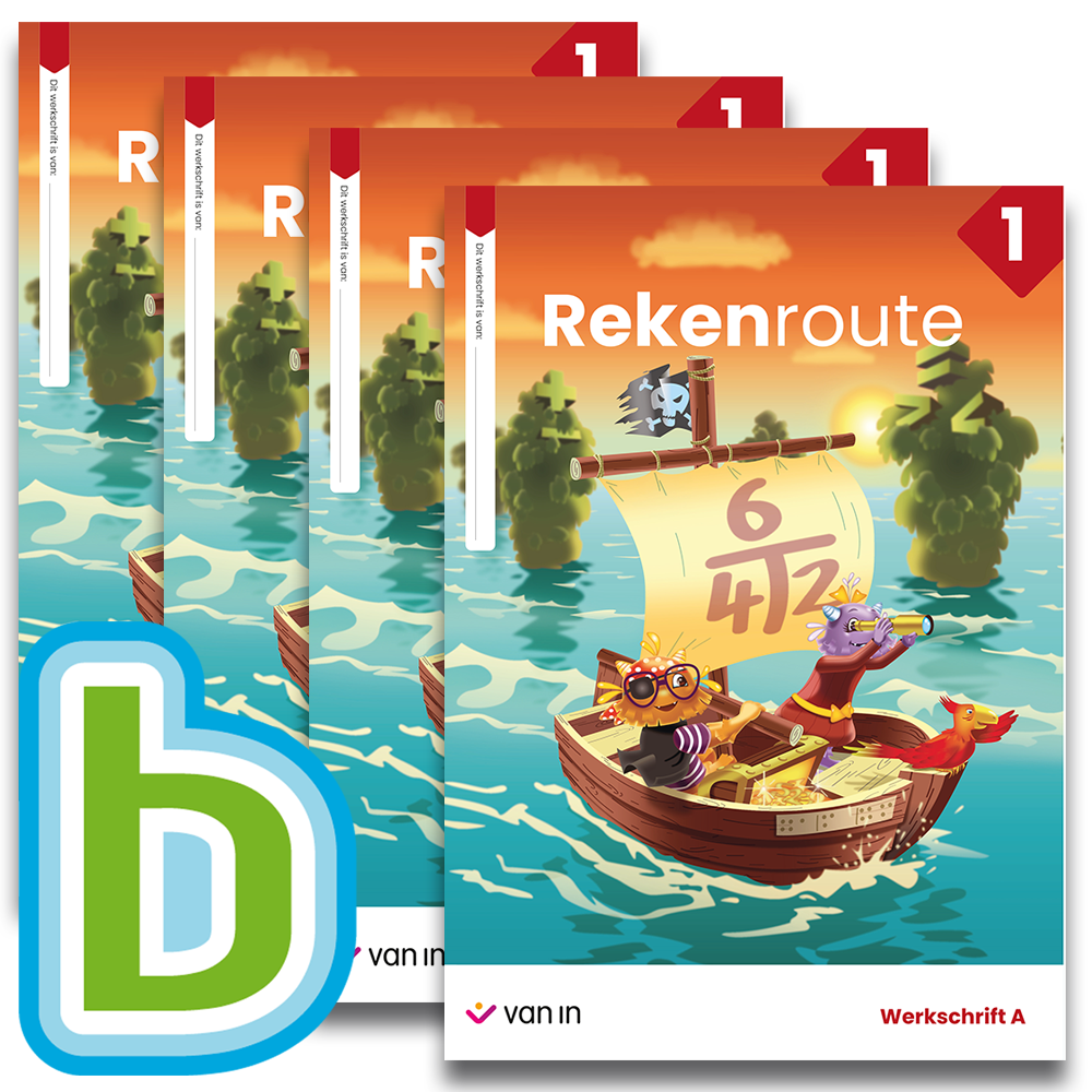 Rekenroute 1 - pakket: werkschrift A-D + Bingel