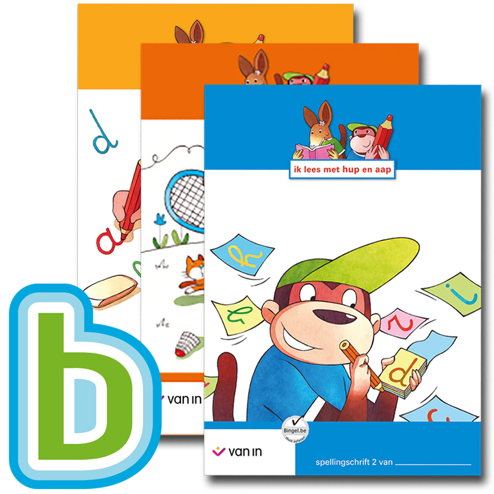 hup en aap-pakket 2e leesspoor leerws 1-9+spellingschr.1-2+Bingel Max