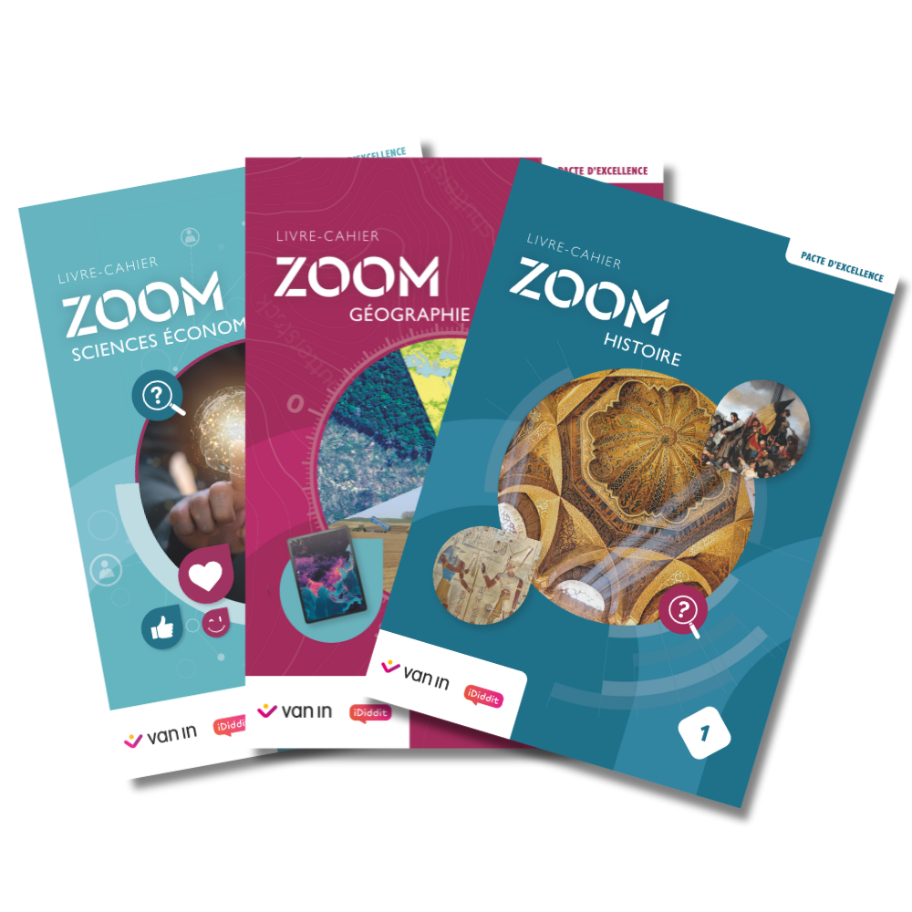 Pack Zoom Géo-Hist-Socioéco 1 (Pacte) - livres cahiers