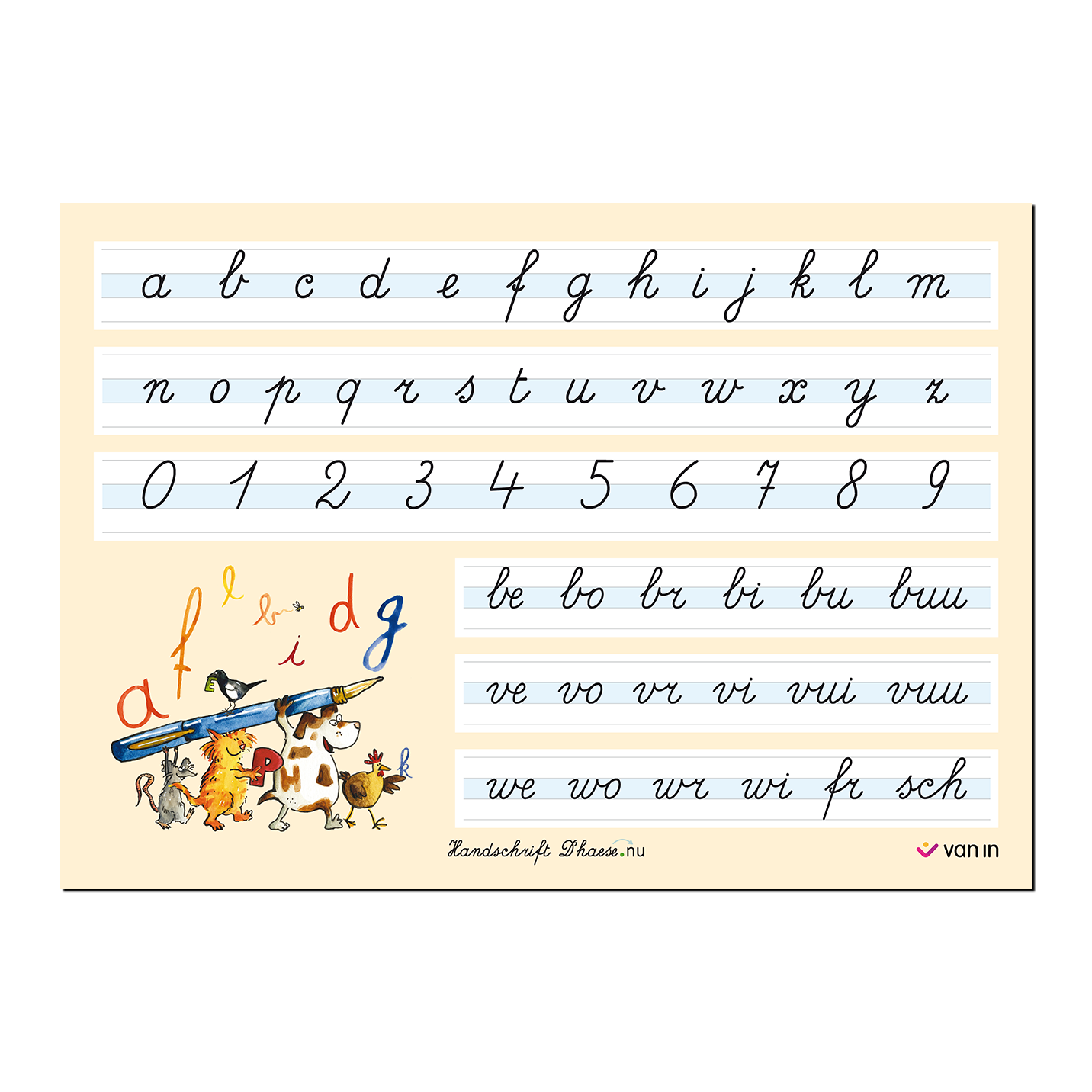 Handschrift D'haese.nu - wandplaat kleine letters