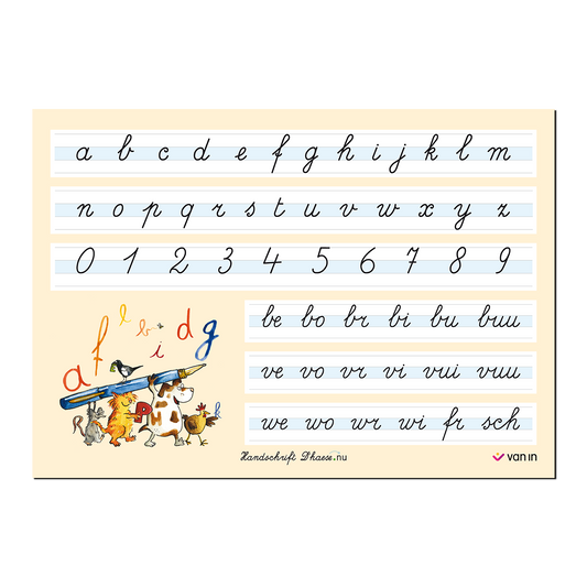 Handschrift D'haese.nu - wandplaat kleine letters