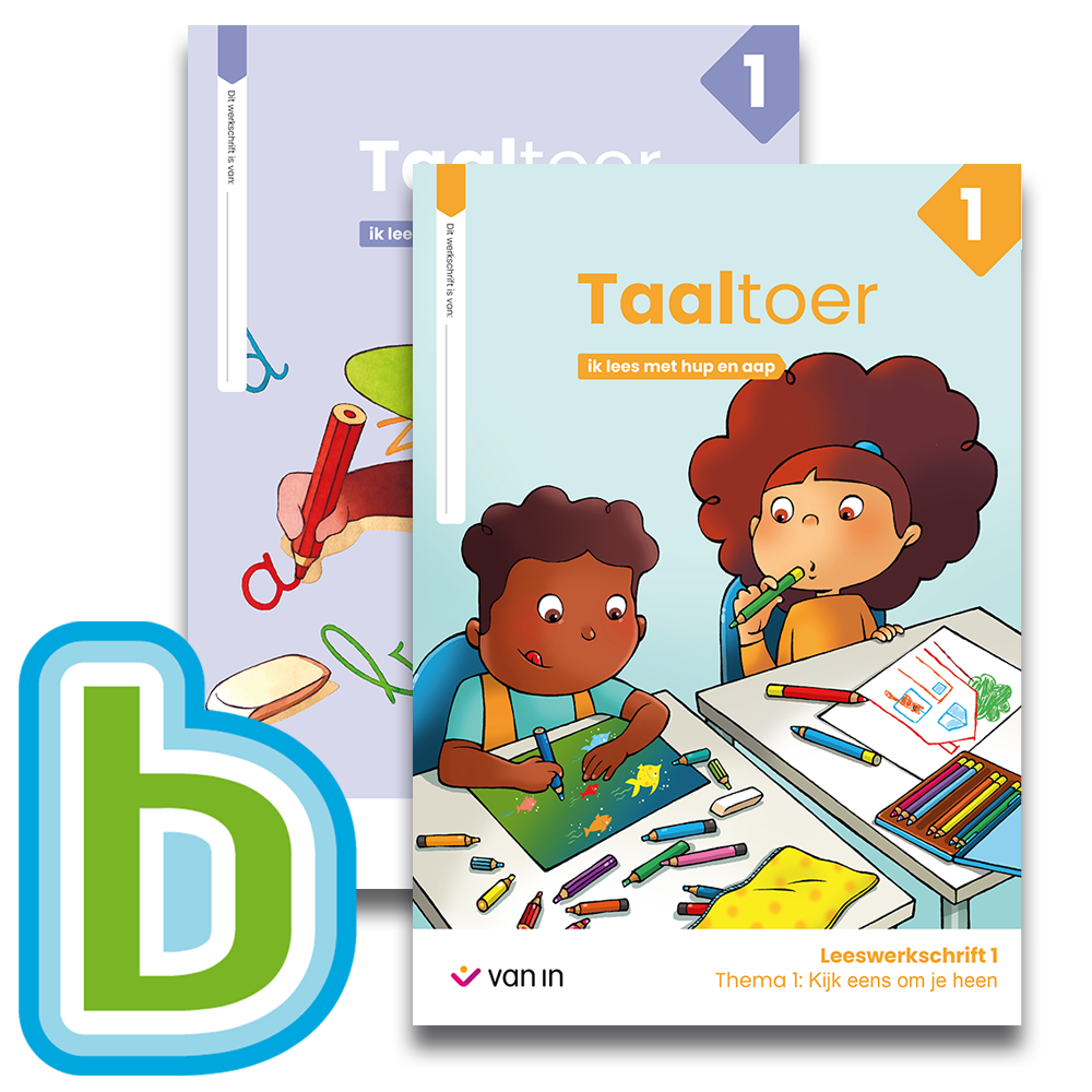 Taaltoer 1 - hup&aap - pakket spoor 2: leesws 1-8+spelling 1-2+Bingel