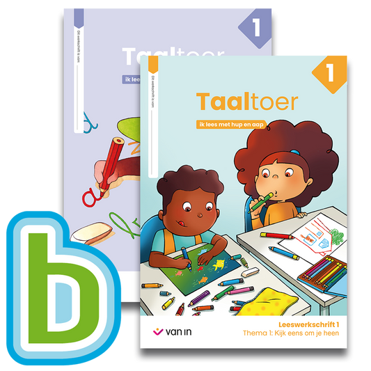 Taaltoer 1 - hup&aap - standaardpakket leesws 1-8+spelling 1-2+Bingel