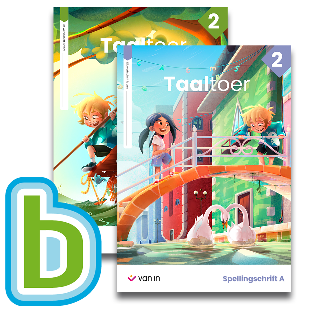 Taaltoer 2 - pakket: taalschrift 1-9 + spellingschrift A-B-C + Bingel